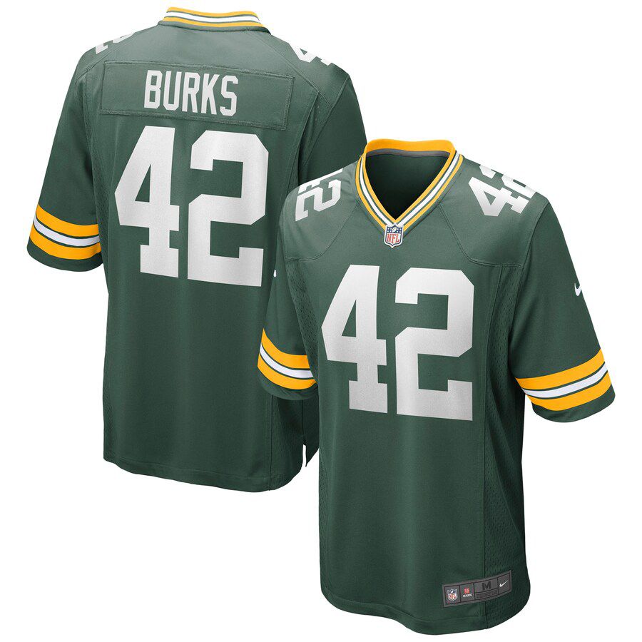 Men Green Bay Packers #42 Oren Burks Nike Green Game NFL Jersey
